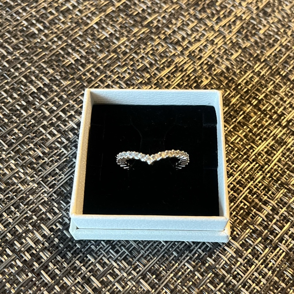 Swarovski Clear Crystal V-Shaped Eternity Ring